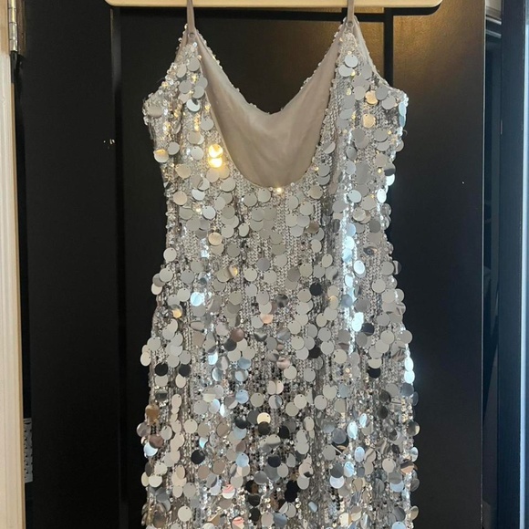 American Threads Silver Sequin Mini Dress - New with Tags! - Picture 2 of 4